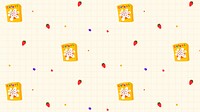 Cereal strawberry seamless food pattern background