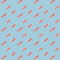 Hand drawn bacon pattern blue background