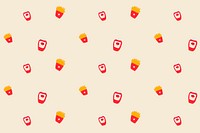 Psd French fries ketchup seamless pattern background