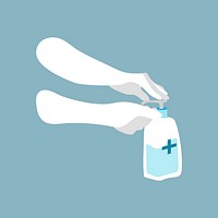 Disinfecting hands with sanitizer gel illustration