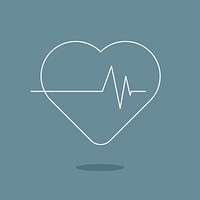 Heart rate medical icon vector