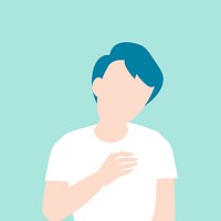 Man having difficulty breathing character vector