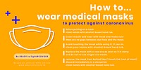 How to wear medical masks to protect against coronavirus template vector