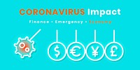 Coronavirus financial impact social template vector