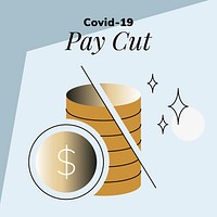 Covid-19 pay cut vector 