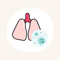 Coronavirus damaging lungs icon illustration
