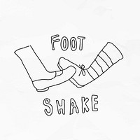 Foot shakesocial distancing in new normal lifestyle doodle drawing