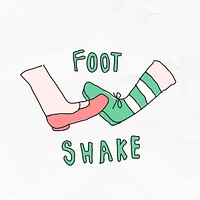Foot shakesocial distancing in new normal lifestyle doodle drawing