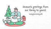 Christmas greeting vector new normal lifestyle doodle poster