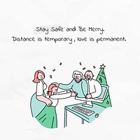 Stay safe and be merry Christmas greeting poster