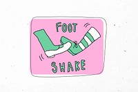 Foot shake social distancing in new normal lifestyle doodle sticker