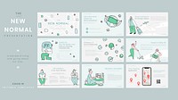 COVID-19 helpful infographic template vector doodle business presentation collection