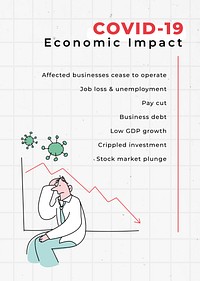 Covid-19 impact on global business  template vector