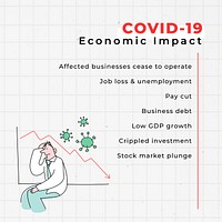 Covid-19 impact on global business  template vector