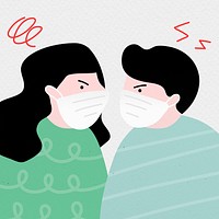 Unhappy couple during the coronavirus pandemic