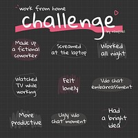 Work from home social media story bingo challenge vector