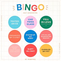 Self quarantine social media story bingo challenge vector