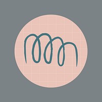 Minimal spiral doodle social story highlight design resource vector