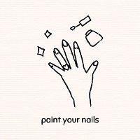Paint your nails doodle style vector