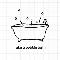 Take a bubble bath doodle style vector