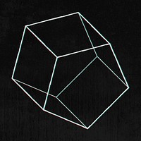 3D pentagonal prism with glitch effect on a black background