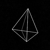 3D pentahedron outline on a black background vector 