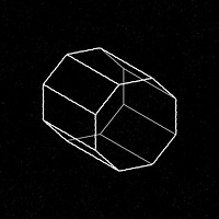 3D hexagonal prism on a black background vector 