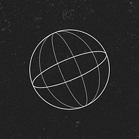3D sphere outline on a black background vector