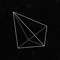 3D pentahedron outline on a black background vector