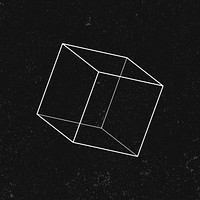 3D cube on a black background vector 