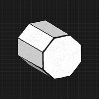 Distorted 3D octagonal prism on a black background vector