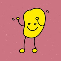 Cute dancing potato chip character vector