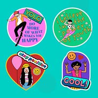 Cool inspirational sticker design resource vector 