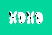 XOXO bold doodle typography word vector