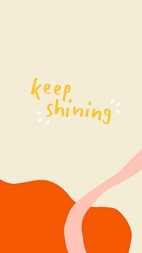 Keep shining doodle typography on a beige background vector