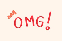 OMG! doodle typography on a beige background vector