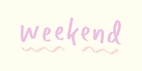 Weekend doodle typography on a beige background vector