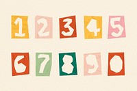 Number psd doodle typography font set