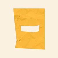 Yellow minus sign paper cut icon  vector