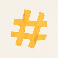 Hashtag symbol paper cut symbol psd