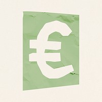 € Euro currency sign paper cut symbol psd