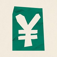 ¥ Yuan sign paper cut symbol psd