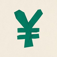 ¥ Yuan currency sign paper cut symbol psd