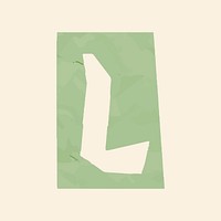 L letter paper cut alphabet typography font vector