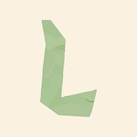 L letter paper cut alphabet typography vector