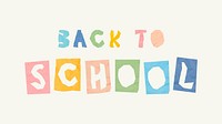Cute lettering BACK TO SCHOOL paper cut vector typography font