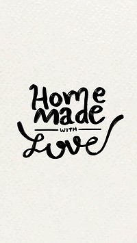 Doodle text homemade with Love typography