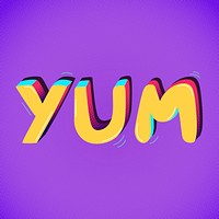 Yum psd funky text interjection typography