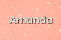 Amanda female name typography vector