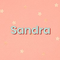 Sandra word art pastel typography | Premium Vector - rawpixel